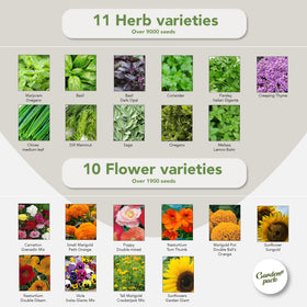 Garden Pack seed pouch open packaging shows organized seed storage