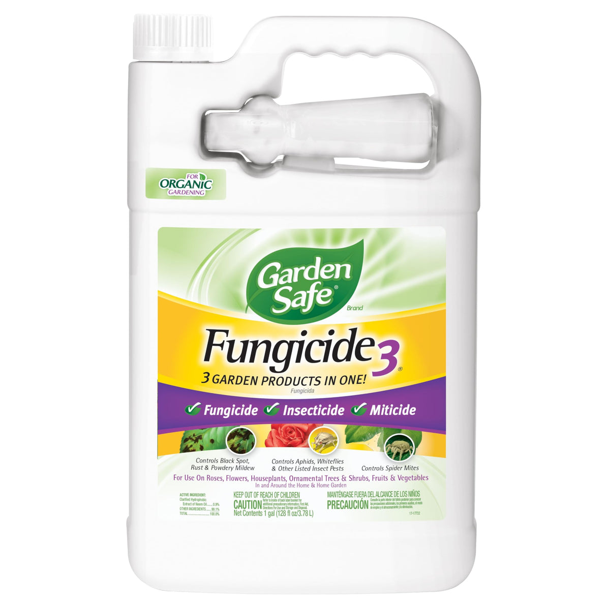 Garden Safe Fungicide3 product bottle showing a versatile ready-to-use solution for plants