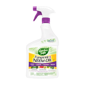 Garden Safe Fungicide3 neem oil bottle for organic pest control in home gardens