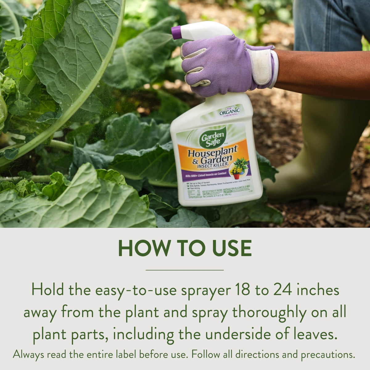 Garden Safe greenhouse scene showing protective spray for crops and ornamentals