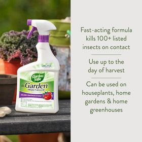 Back label of Garden Safe Insect Killer2 showing usage for edible crops