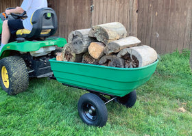 Garden Star Tow Barrow Cart uses 4-00-6 air-filled tires for varied terrain.