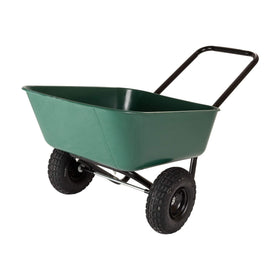 Garden Star 70019 dual-wheel barrow front view, easy lifting for yard tasks