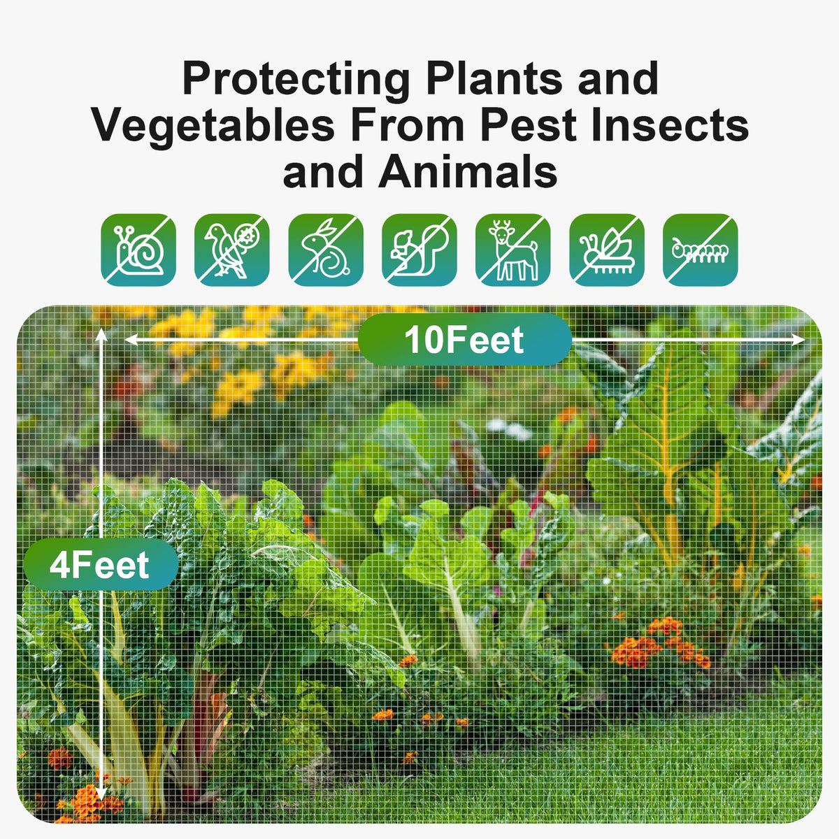 Garden Tailor 40-mesh netting blocks insects while allowing airflow