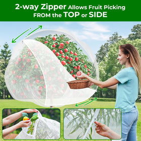 Garden Tailor two-way zipper netting for easy fruit picking from any angle