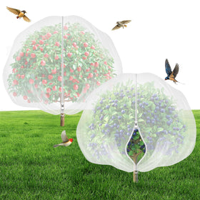 Garden Tailor fruit tree netting with zipper closure protects trees from pests.