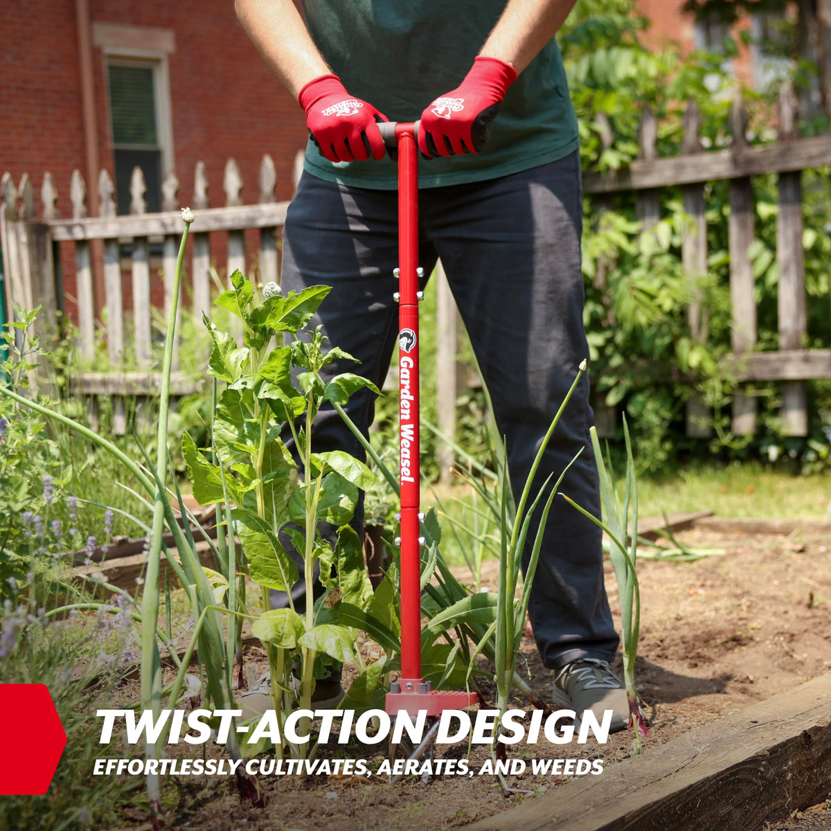Garden Weasel Claw Pro footplate provides leverage to break soil