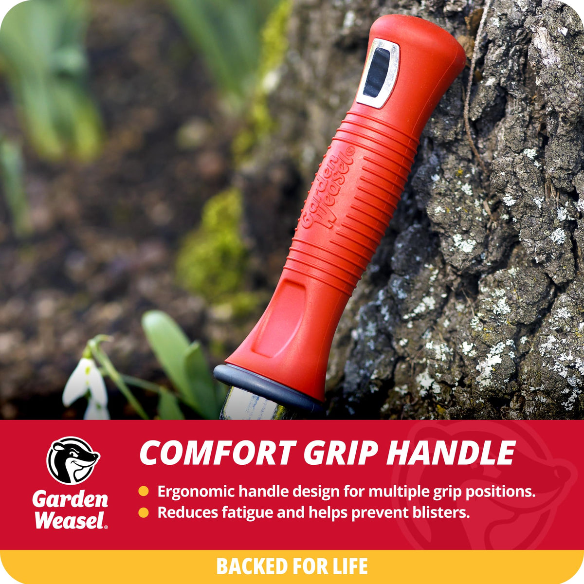 Garden Weasel cultivator breaks up compacted soil for easier planting.