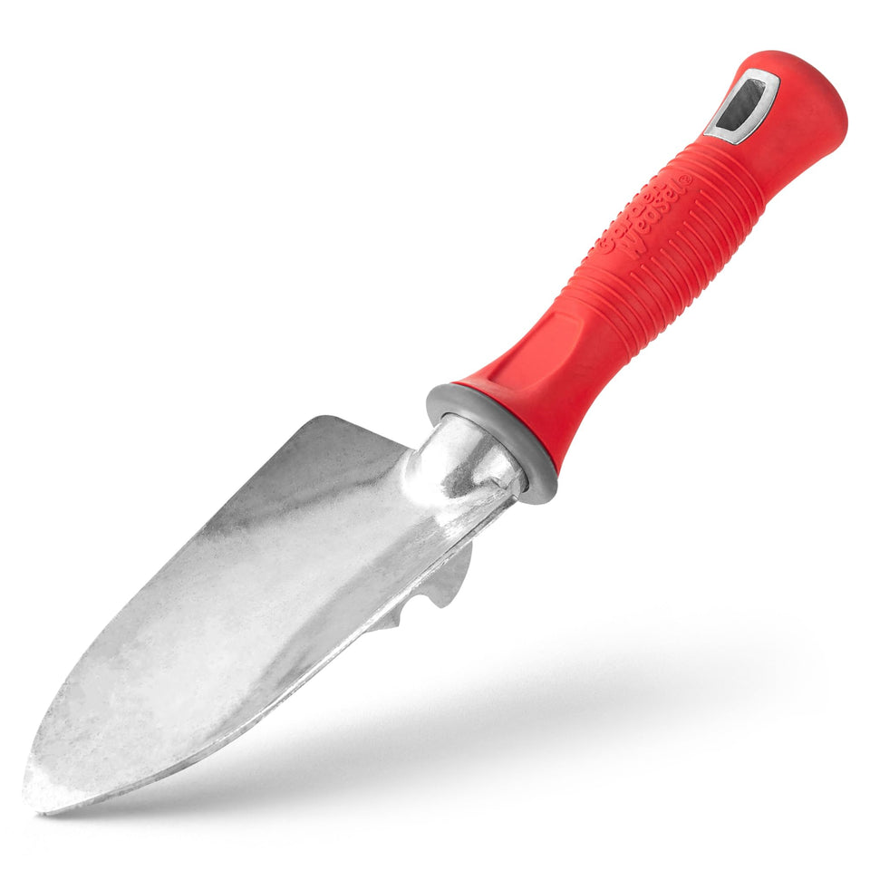 Garden Weasel garden trowel with ergonomic handle for comfortable digging and precise planting.