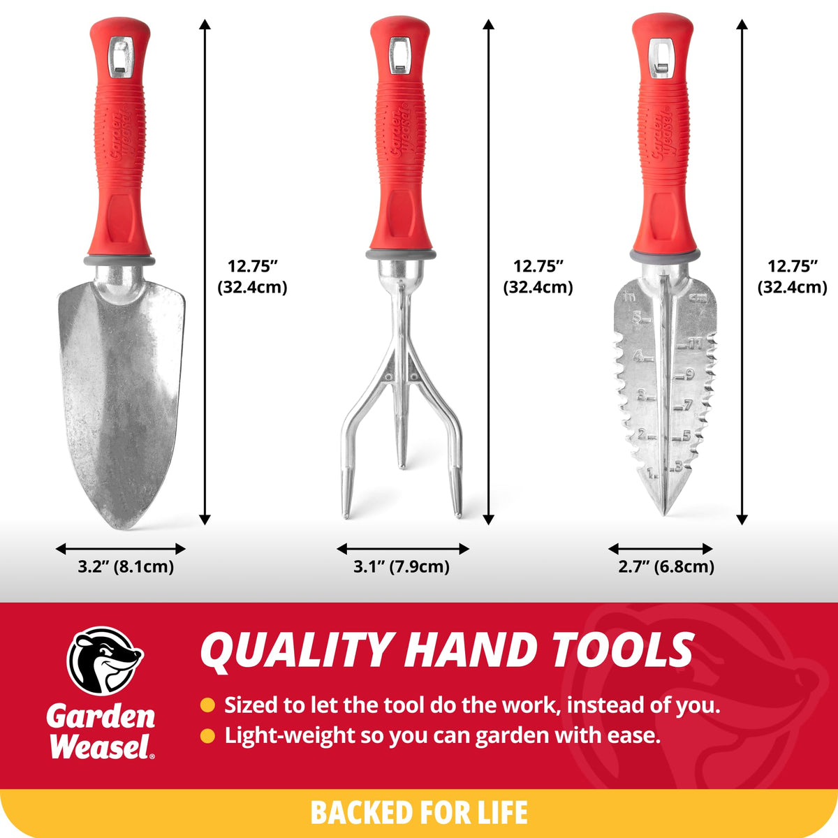 Garden Weasel handle with a non-slip grip for comfortable, controlled use.