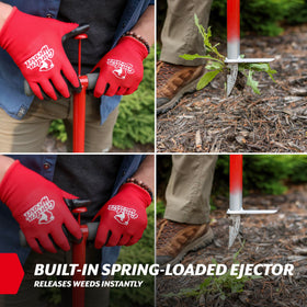 Garden Weasel WeedPopper used on damp soil for easier root removal
