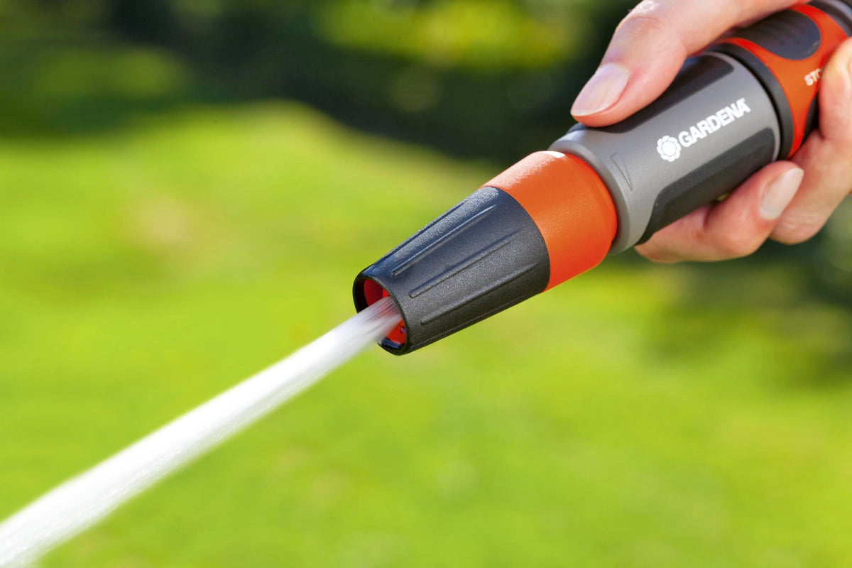 Gardena Cleaning Nozzle non-removable sleeve prevents loss during use.