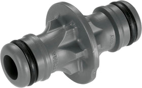 Gardena extension joint showing a robust hose connection for extended watering reach