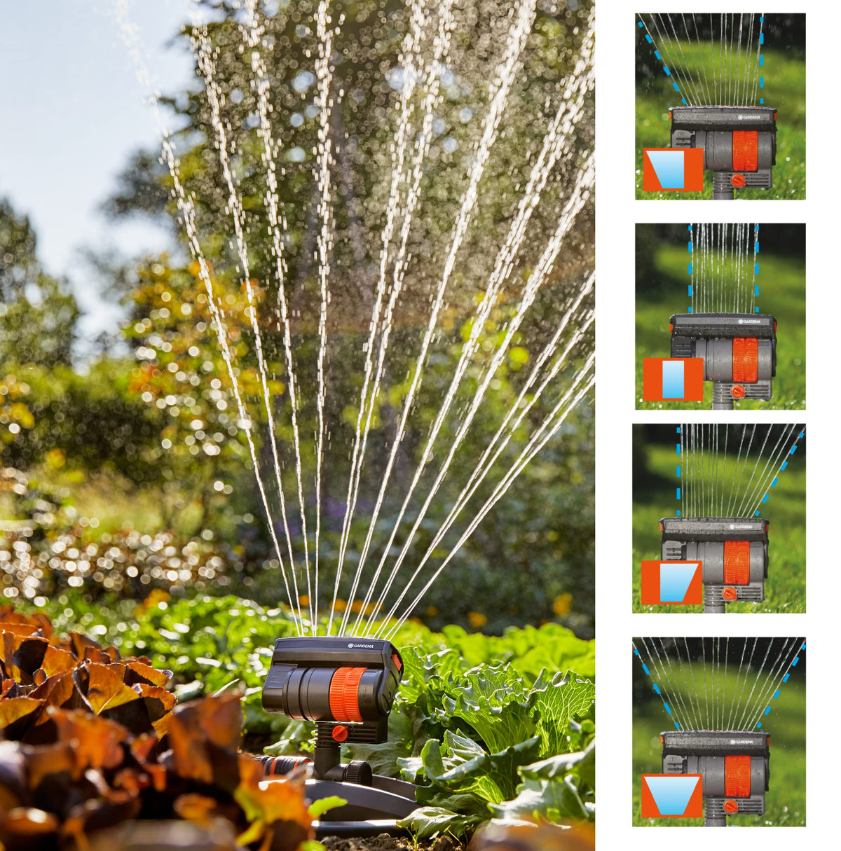 Gardena ZoomMaxx range adjust sliders let you tailor spray width precisely