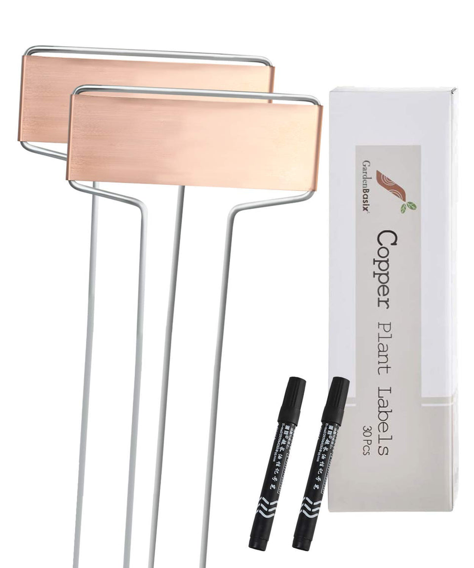 GardenBasix copper plant tags for durable outdoor labeling
