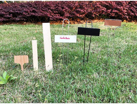 GardenBasix galvanized steel double-wire frame keeps labels reusable.
