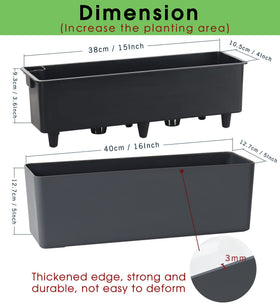 GardenBasix elongated planter close-up highlighting a modern dark finish.