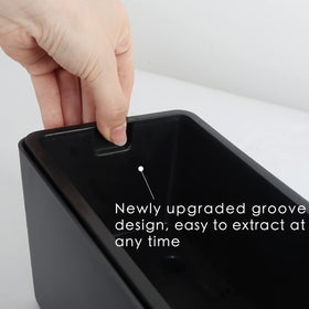 GardenBasix self-watering planter water level indicator visible to monitor moisture.