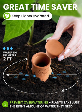 Gardenbro 2-week reservoir helps plants thrive while youre away.