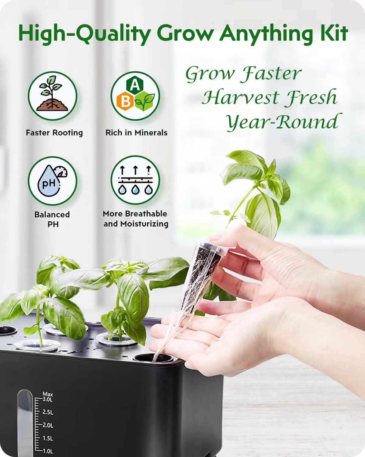 GARDENCUBE 40 grow sponges highlighting mineral-rich root environment for healthy plants.