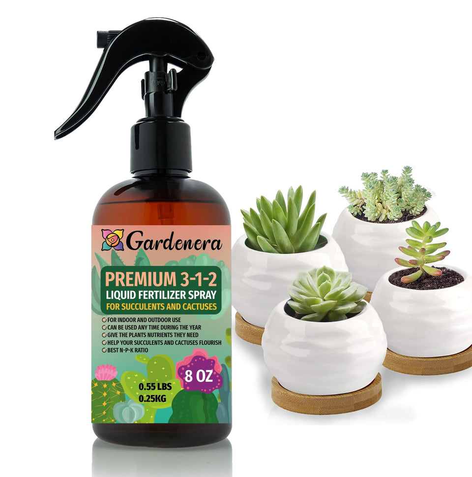 Gardenera Professional Succulent Spray Fertilizer Mist 8oz bottle ready to nourish houseplants.