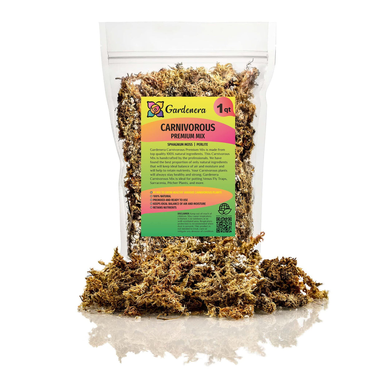 Gardenera sphagnum moss potting mix for Venus Fly Traps, moisture retention