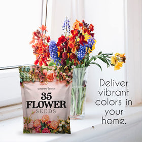 A diverse 35-variety mix from Gardeners Basics for vibrant seasonal blooms.