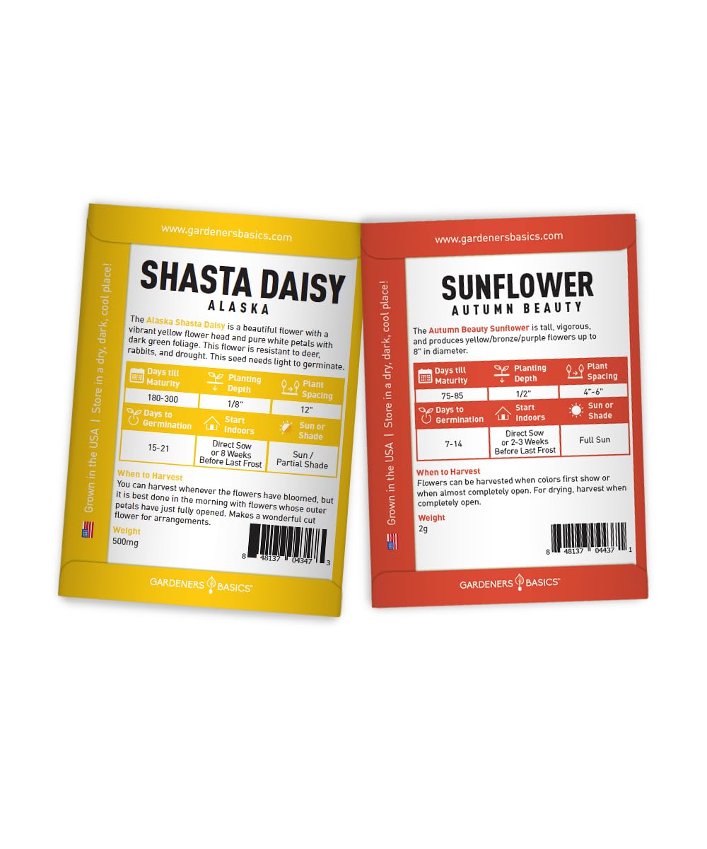 Gardeners Basics Autumn Beauty Sunflower seed packet for tall garden accents.