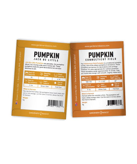 Gardeners Basics autumn pumpkins from home garden seeds ready to decorate and eat