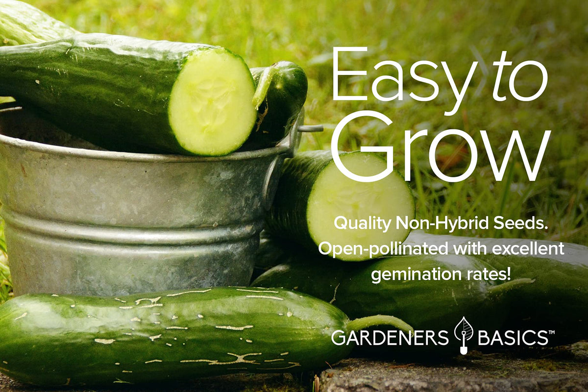 Gardeners Basics five-variety pack cucumber seeds supports versatile gardening.