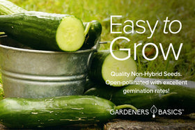 Gardeners Basics five-variety pack cucumber seeds supports versatile gardening.