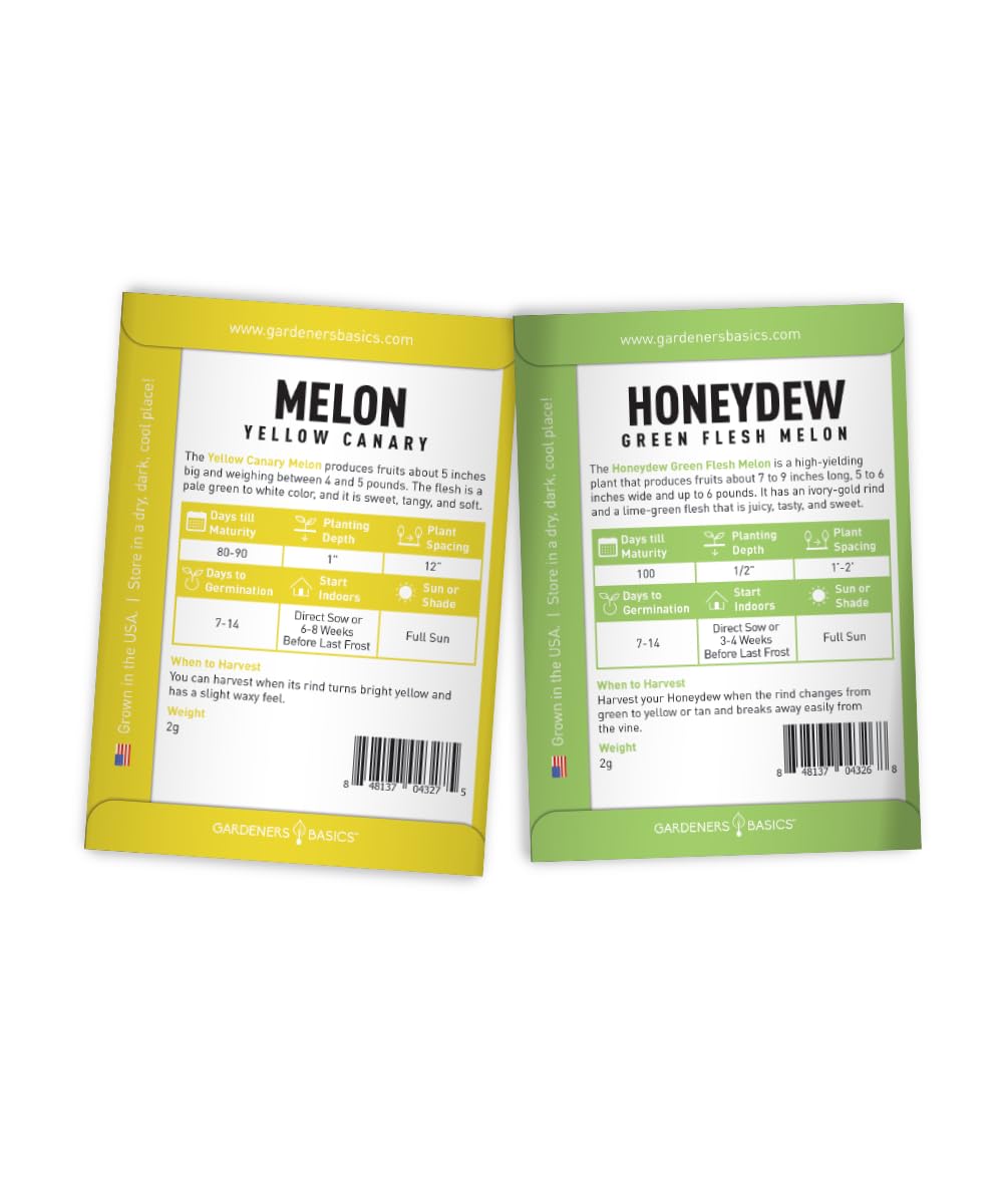 Gardeners Basics Yellow Canary melon seed pack for sun-loving garden flavor