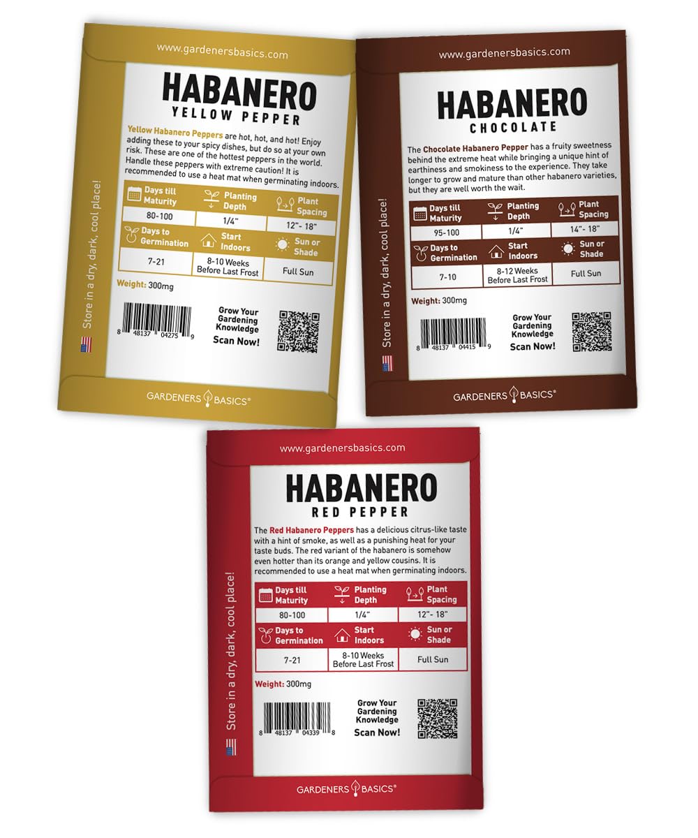 Gardeners Basics red habanero seeds packet for fiery flavor and bold harvest