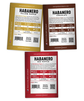 Gardeners Basics red habanero seeds packet for fiery flavor and bold harvest