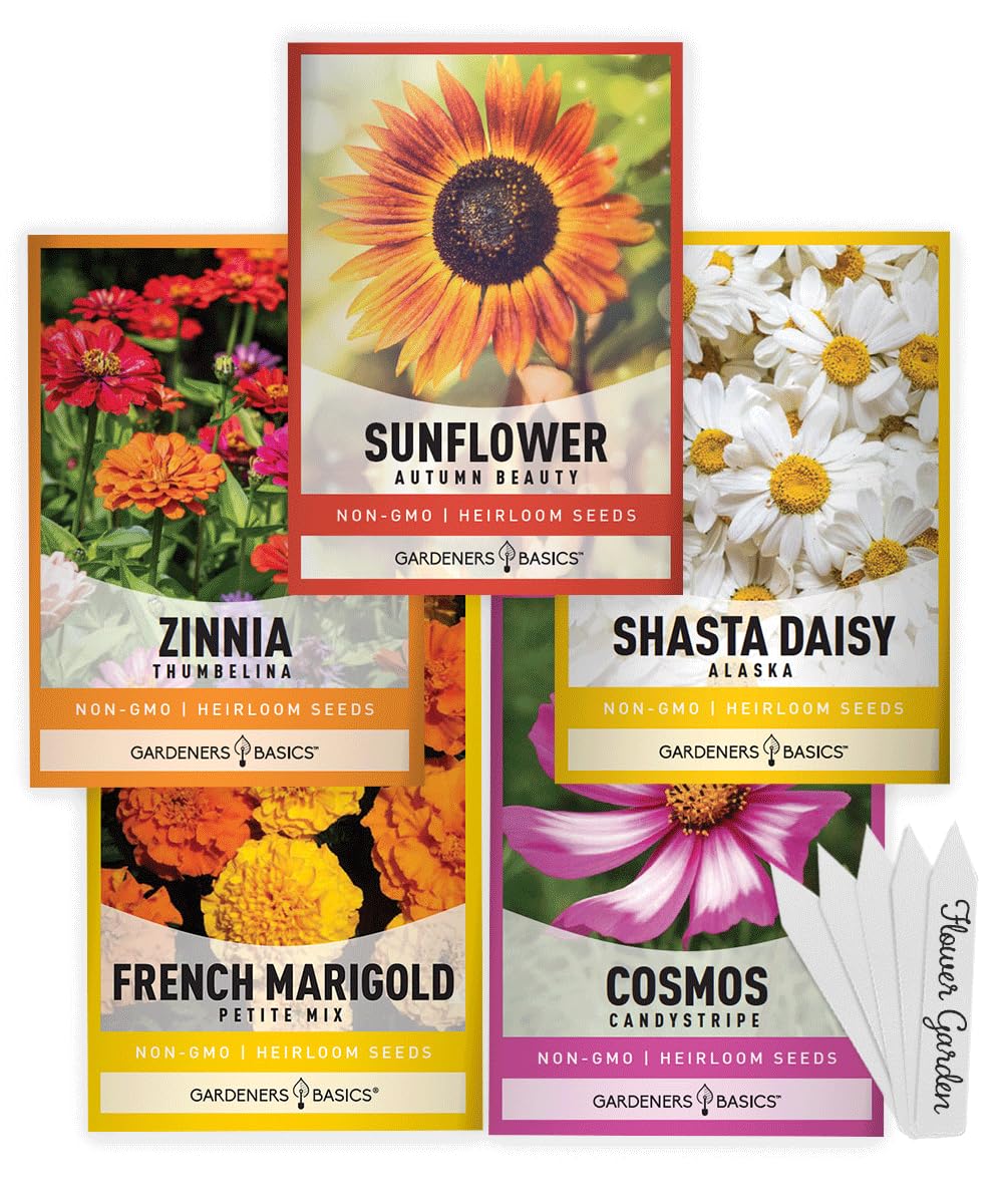 Gardeners Basics seed pack with five varieties to attract pollinators.