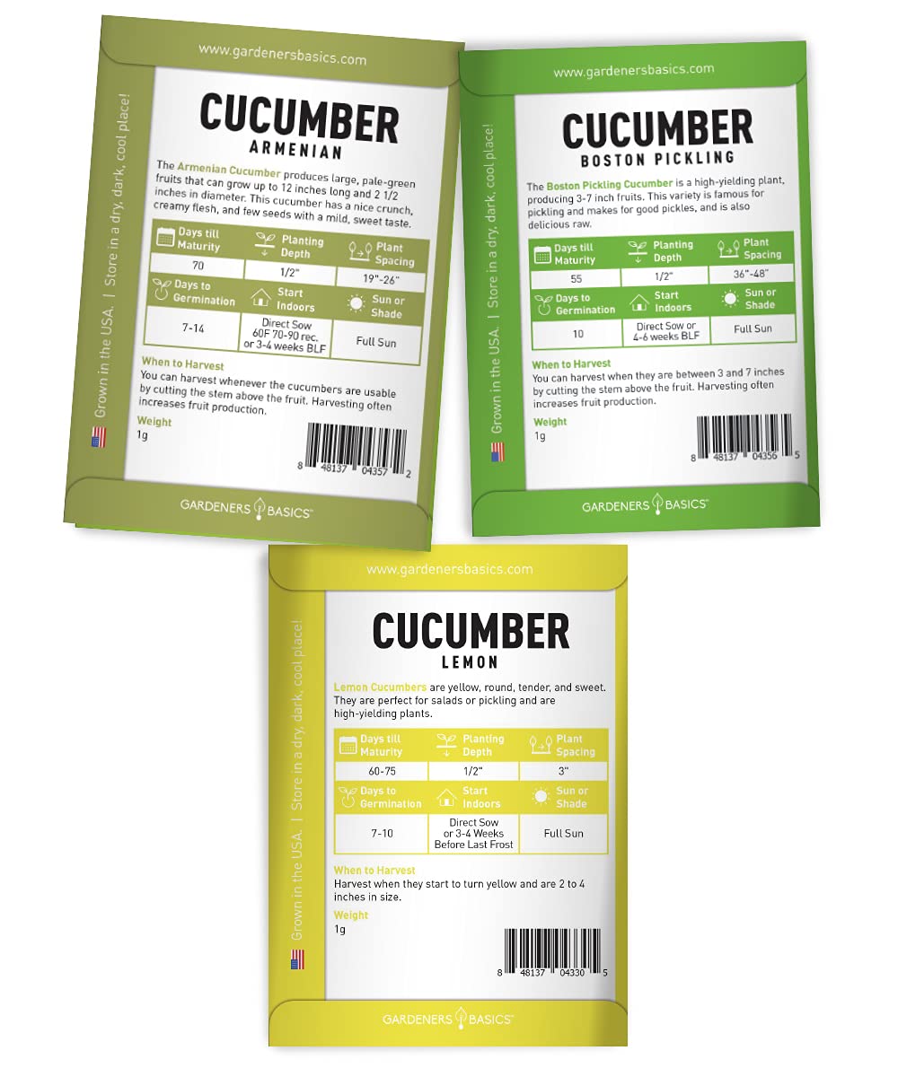 Gardeners Basics Spacemaster cucumber seeds save space for patio growing.