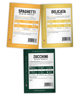 Gardeners Basics Black Beauty Zucchini seed packet for easy care