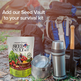 Gardeners Basics Survival Seeds Kit indoor garden setup with compact layout.
