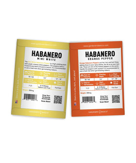 Gardeners Basics yellow habanero seeds packet for citrusy heat in salsa