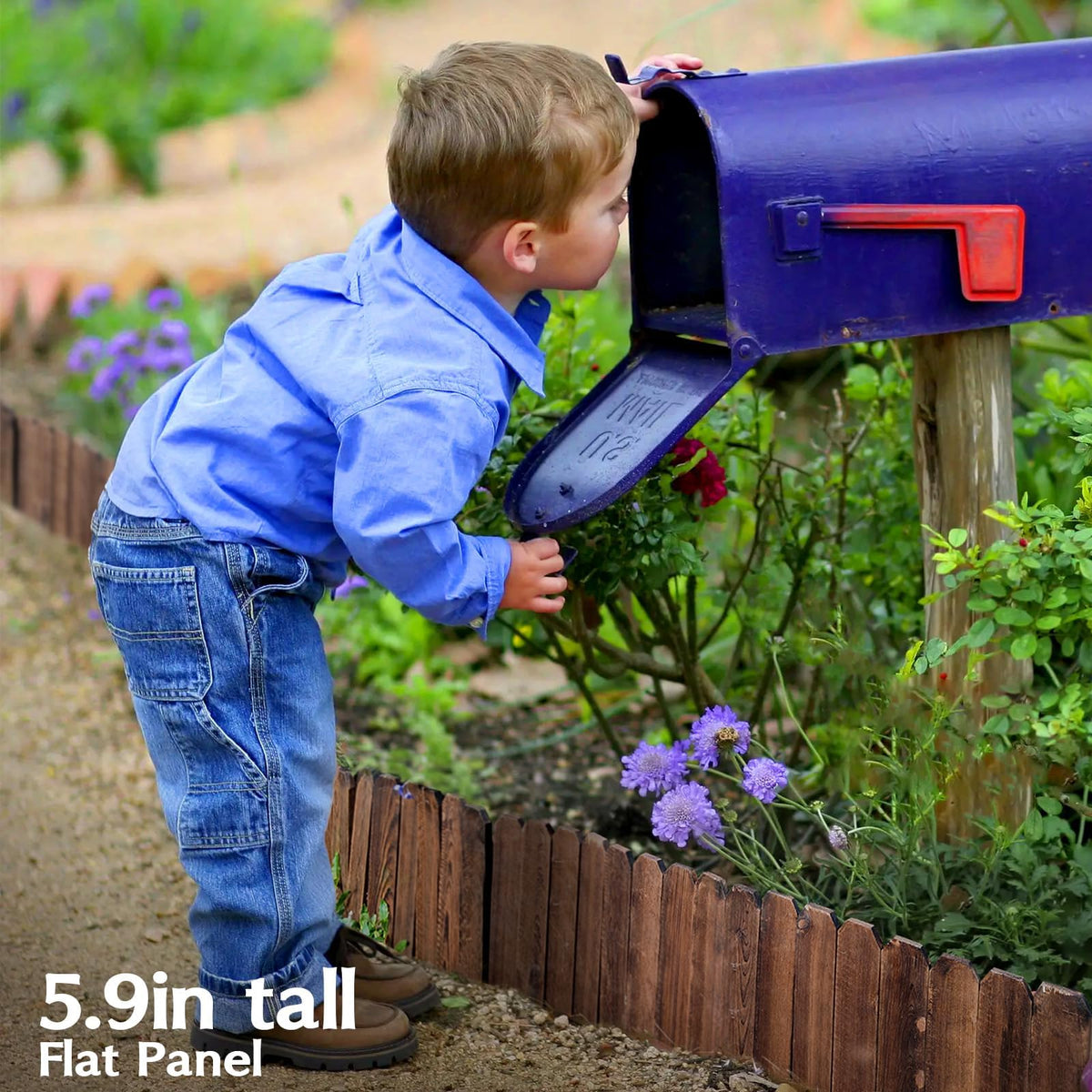 GardenFlow deep‑tone wood grain adds rustic charm to a garden scene.