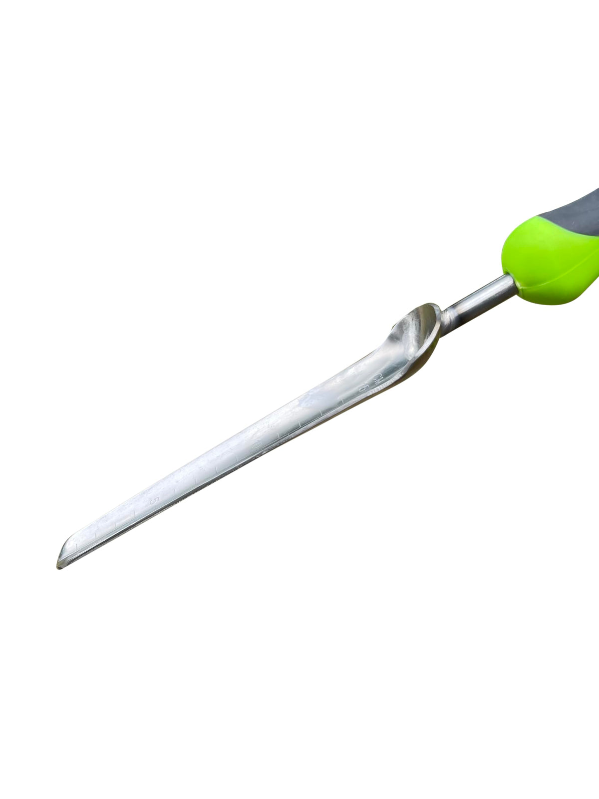 Garden Guru ergonomic handle with thumb rest reduces hand fatigue during planting.