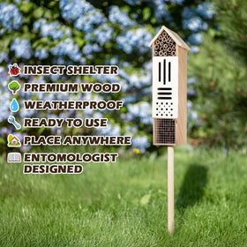 GardeningProducts4Less wooden insect house bee-friendly reception for pollinators