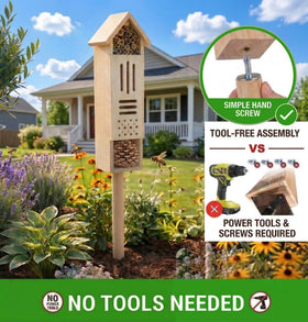 GardeningProducts4Less wooden insect house compartment closeup highlights varied insect spaces for different species