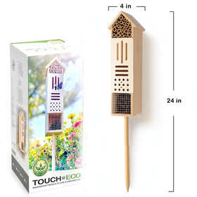 GardeningProducts4Less wooden insect house in-garden setup shows natural cedar charm