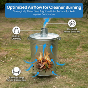 Gardenised 12-gallon incinerator size suits regular outdoor cleanup with convenient capacity.
