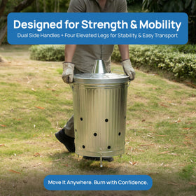 Gardenised incinerator with two side handles for easy transport
