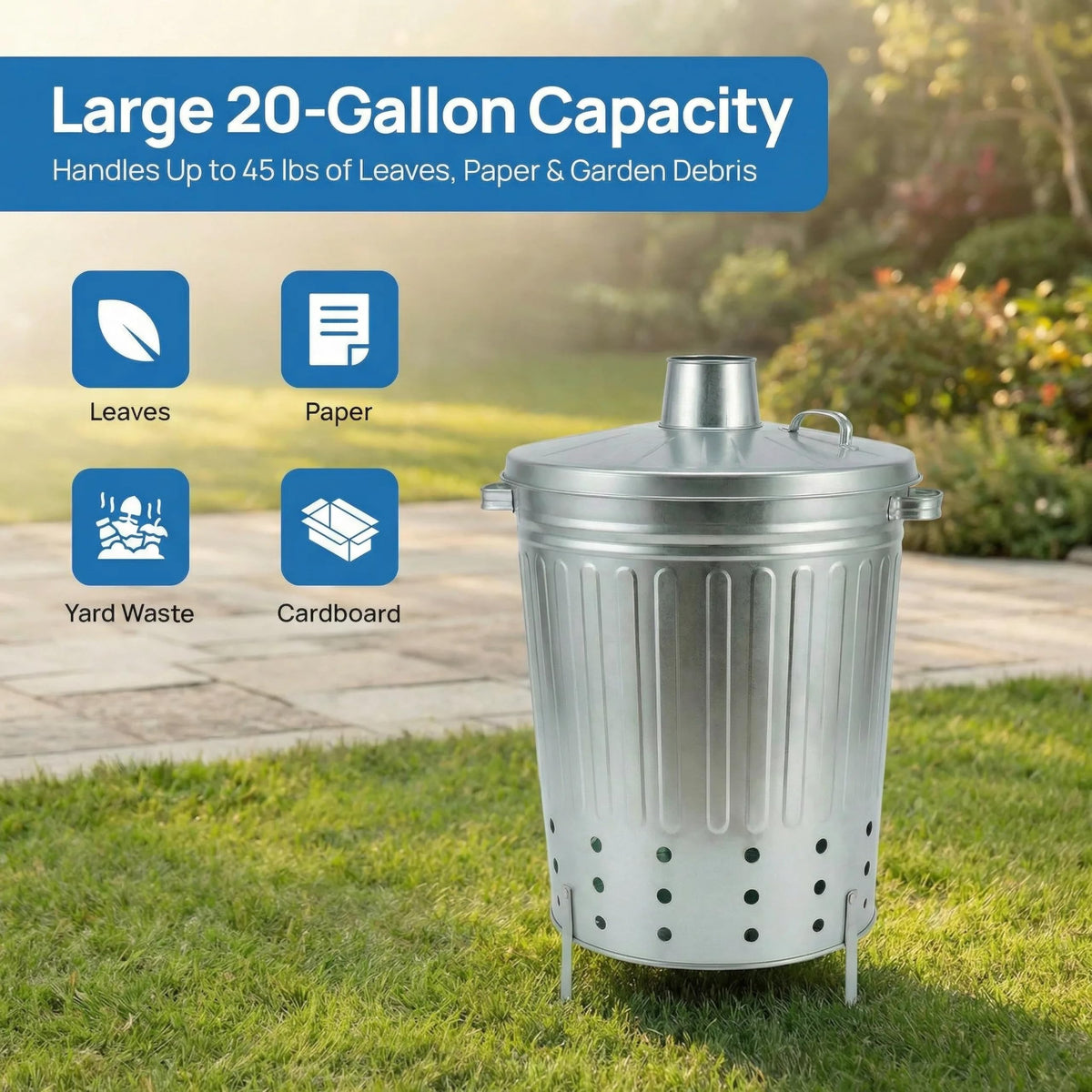 Gardenised side-handles enable easy repositioning around patios and yards.