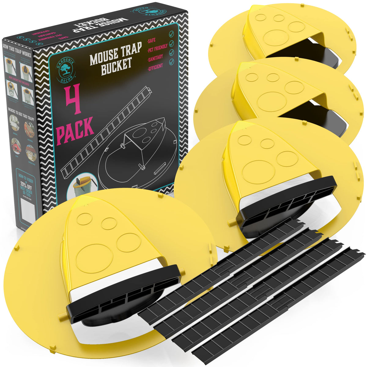 GARDENIX DECOR mouse trap bucket lid setup for simple, humane indoor-outdoor use.