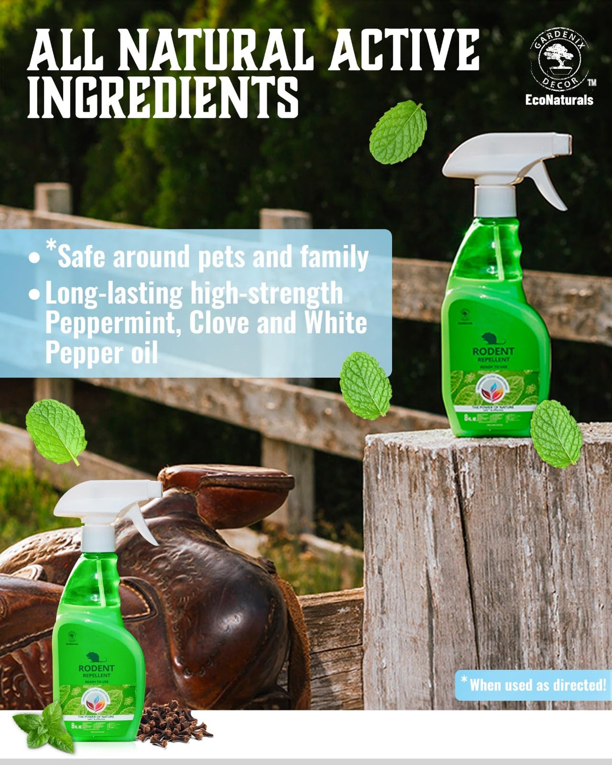 GARDENIX DECOR Peppermint Spray leaves a pleasant mint aroma after use.
