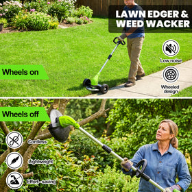 GardenJoy lightweight trimmer in use for comfortable handling